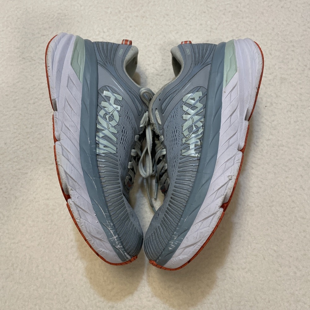 HOKA One One Bondi 7 Womens Size 6.5 Blue Gray Athleisure Run Walk Sneaker